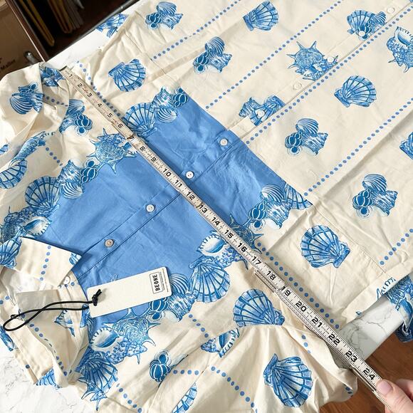 Celina Moon X Anthro Shell Print Tie Waist Midi Shirt Dress Women’s Size XL NEW - Picture 13 of 15